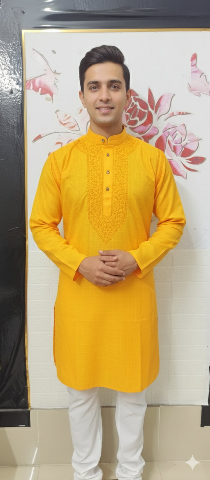 Chikankari Mens Kurta Paizama